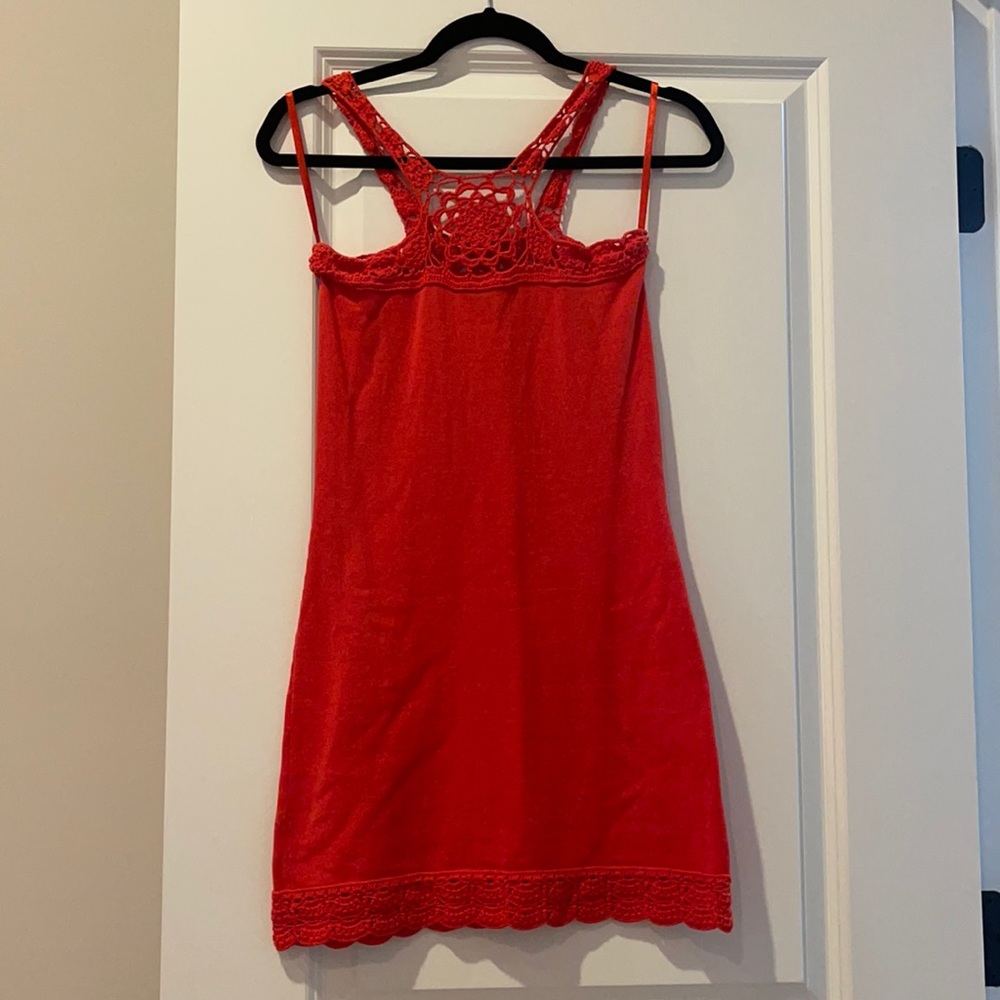 Orange dress with neck detail